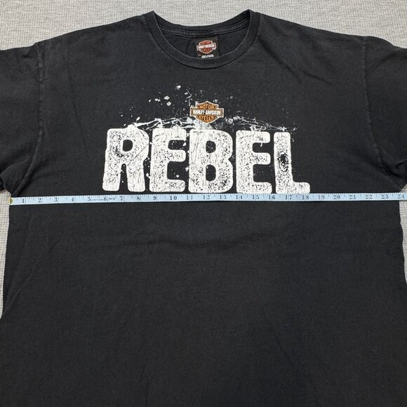 Harley-Davidson Rebel Graphic T-Shirt Black Cotton Hill City South Dakota Sz XL - Picture 7 of 10